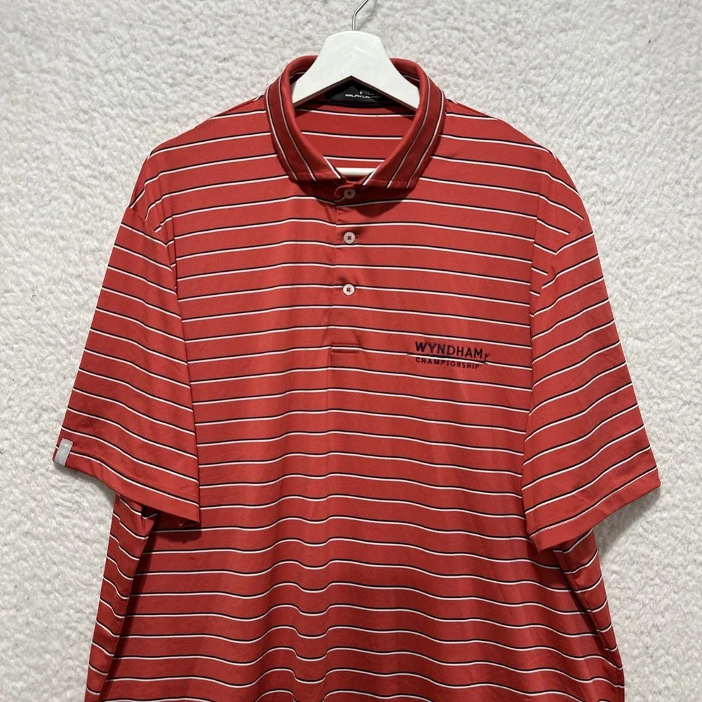 RLX Ralph Lauren Men's Golf Polo Shirt Size XL Red Wyndham Championship‎ Logo